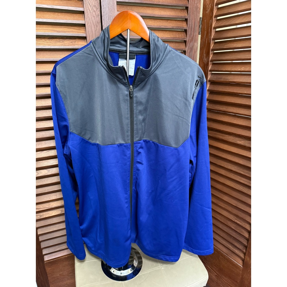 AND1 Mens XL Blue Grey Full Zip Basketball Track Jacket Streak Combo
